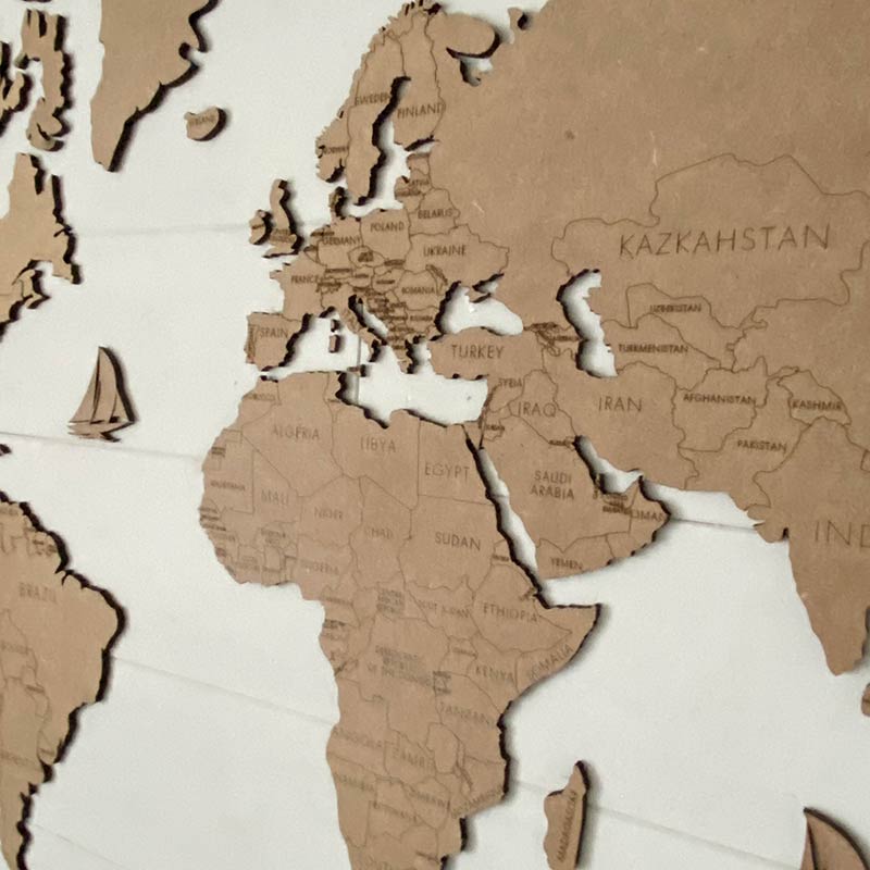 CONTRAXT Mapa Mundi Pared Grande - Cuadro mapamundi Gigante Madera