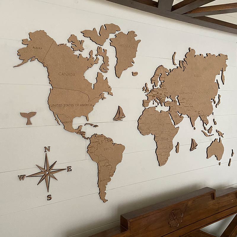 Este mapamundi de madera en 3D es el sueño de todo viajero  Decoración de  unas, Decoración de pared grande, Decoración de mapa mural